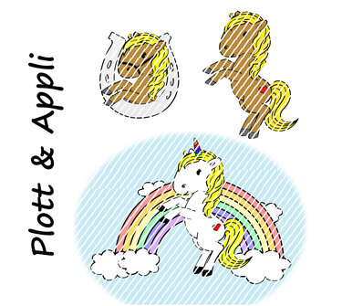 Set Plotterdatei/Appli Einhorn & Pferd Julchen - Plotting