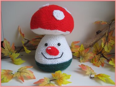 Häkelanleitung Fliegenpilz - 26 cm groß