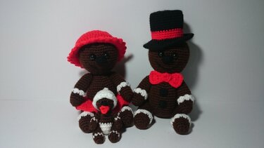 Häkelanleitung Familie Lebkuchenmännchen