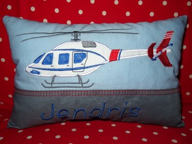 Hubschrauber Kissen ITH Stickdatei - Sticken
