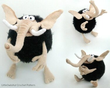 078 Crochet Pattern - Mammoth Mo - Amigurumi PDF file by Borisenko CP