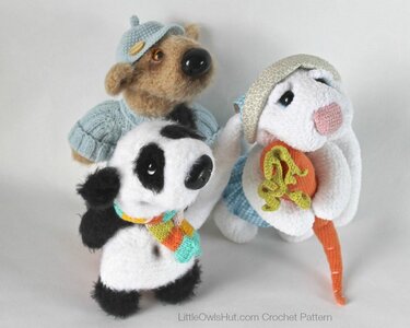 056 Crochet Pattern - 3 friends: Bear, Rabbit, Panda - Amigurumi PDF file by Astashova CP