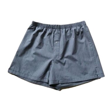 Graublaue Herren-Boxershorts mit elastischem Bund und Knopfleiste