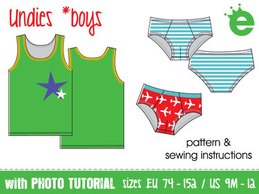 Undies for boys • sewing pattern • EU sizes 74-152, US-size 9M - 12