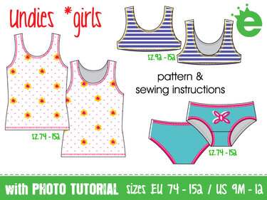 Undies girls sewing pattern • sizes EU 74 – 152 / US 9M - 12 years