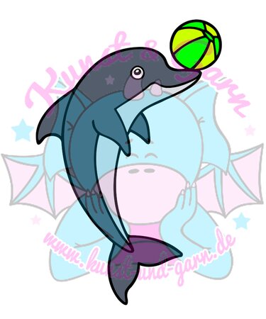 Plotterdatei Delphin mit Ball - Plotting
