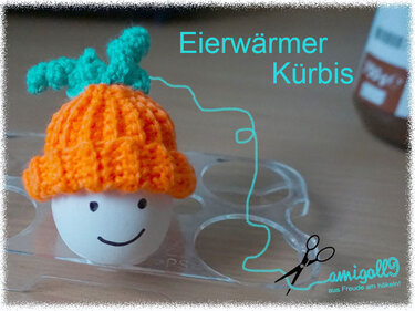 Crochet pattern: egg warmer "pumpkin"