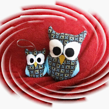 Stickdatei Eule ITH  2 Größen 13 x 18 und 10 x 10 - Sticken