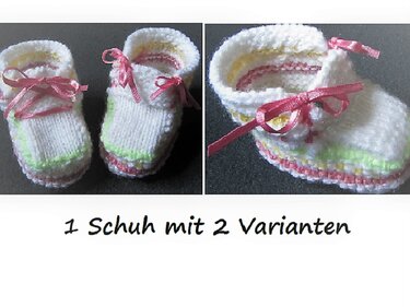 Strickanleitung _        Babyschuhe-Pastell