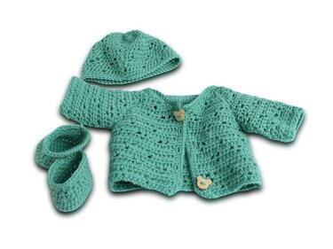 Puppenjacke Malou mit Schuhe und Mütze, Puppenkleidung 30-48 cm - Häkeln