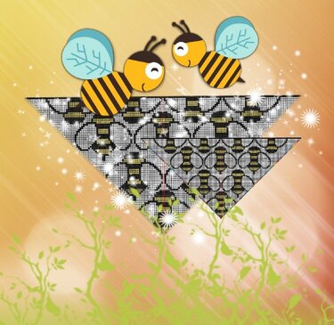 Motivtuch Bienenmuster - Häkeln