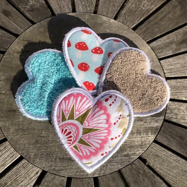 WaschPad Herz Stickdatei ITH 10x10 Abschminkpad Pad - Sticken