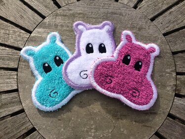 WaschPad Hippo Stickdatei ♥ ITH 10x10 - Sticken
