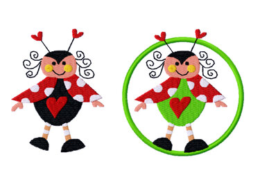 Stickdatei "Käferchen" Rahmen ab 10 cm x 10 cm - Sticken