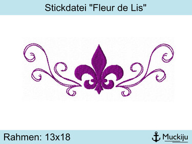 ★Stickdatei "Fleur de Lis" ★13x18★ Französische Lilie ★ - Sticken