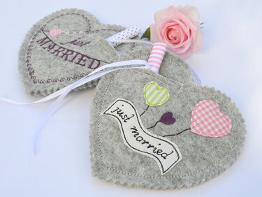 ITH Stickdatei Herz zur Hochzeit 3er SET 10x10cm - Sticken