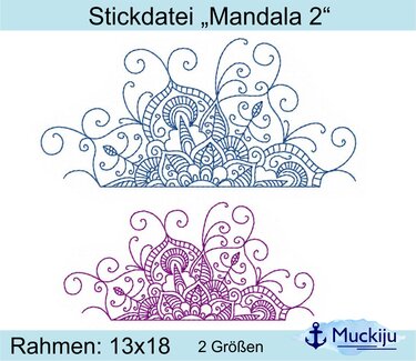 ★Stickdatei "Mandala 2" ★13x18★ 2 Größen - Sticken