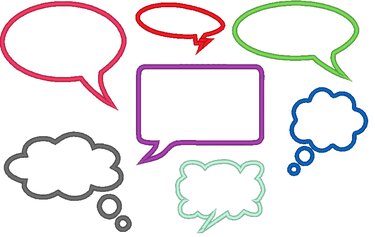 Sprechblasen Rahmen Button Stickdatei - Sticken