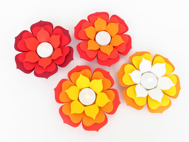 Teelichthalter – Blume – Bastelvorlagen mit Anleitung - Basteln
