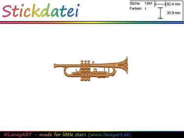 **Stickdatei "Trompete" - Format: PES** - Sticken
