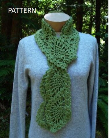 Cascading Pineapples Scarf - PA-301 - Crochet