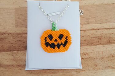 Schmuckanhänger Halloween Kürbis - Basteln