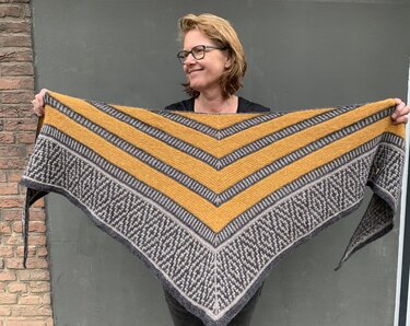 Dreieckstuch mit Muster, Strickanleitung