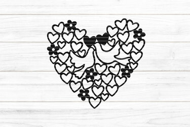 Herz mit Tauben Plotterdatei SVG DXF FCM