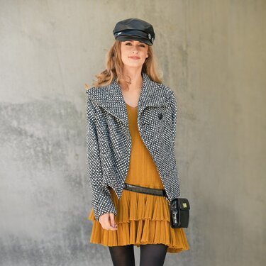 Lässige Jacke mit Campingkragen in Schwarz-Weiß (Nähanleitung) - Nähen