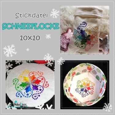 Stickdatei Schneeflocke 10x10 - Sticken