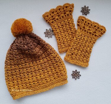 Ciclico Set, Handstulpen und Mütze - Häkeln