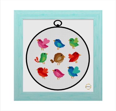 Birds Cross Stitch PDF Pattern - Embroidery