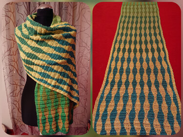 zweifarbigen Schal Agnes häkeln Häkelschal Stola