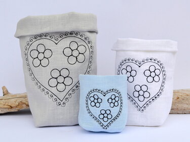 ITH Beutel Lichterbeutel Herz 3 Größen - Sticken