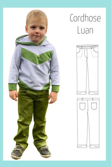Cordhose Luan Kinderhose Schnittmuster Gr. 98-122