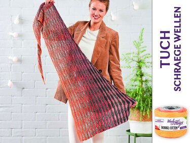 TUCH SCHRÄGE WELLEN - Häkeln