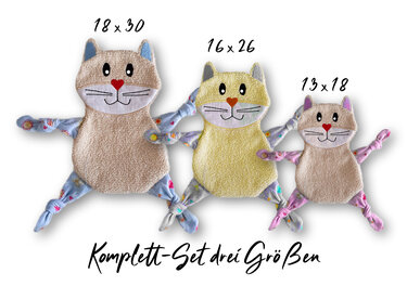 Stickdatei Katze Kuscheltuch ITH drei Größen - Sticken