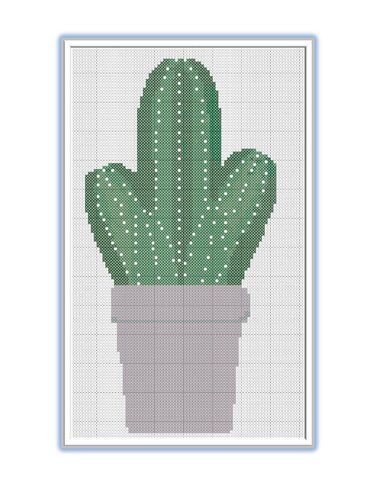 Cactus cross stitch pattern - Embroidery