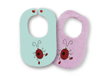 Stickdatei Lätzchen Marienkäfer Applikation ITH ab 16x26 - Sticken