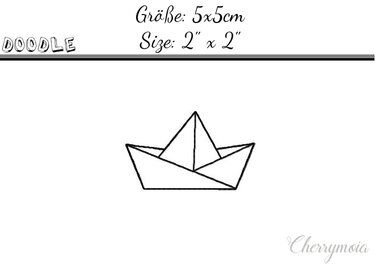 Papierschiff Doodle 5x5 - Sticken