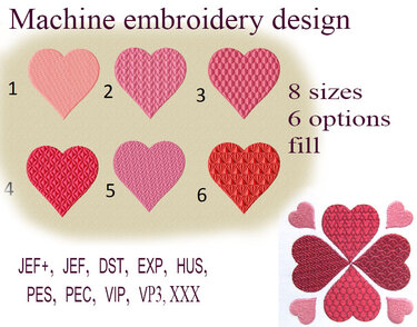 Machine embroidery design valentine heart