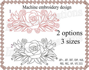 Flower Machine embroidery design rose flower Bud