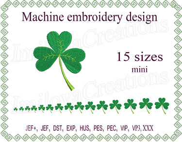 Machine embroidery Clover  shamrock