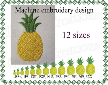 Pineapple embroidery designs