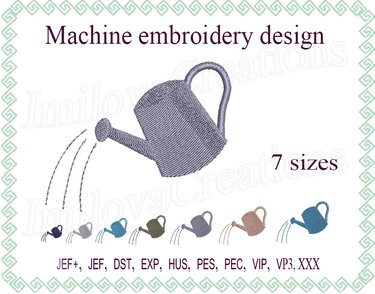 Watering Can Machine embroidery design