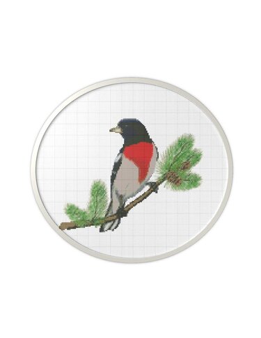 Bird cross stitch nature pattern for embroidery