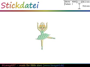 Stickdatei / Stickmotiv "Ballerina" - Sticken