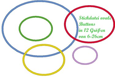 Stickdatei einfache Button Rahmen in 12 Größen - Sticken