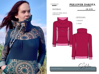 Dakota Damen Hoodie Schnittmuster – PDF-Größen 32-50 |