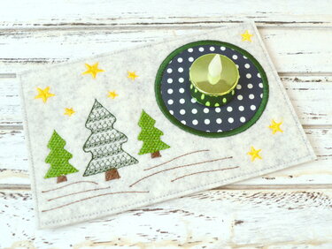Stickdatei MugRug Untersetzer Winterwald 13x18cm und 13x20cm - Sticken